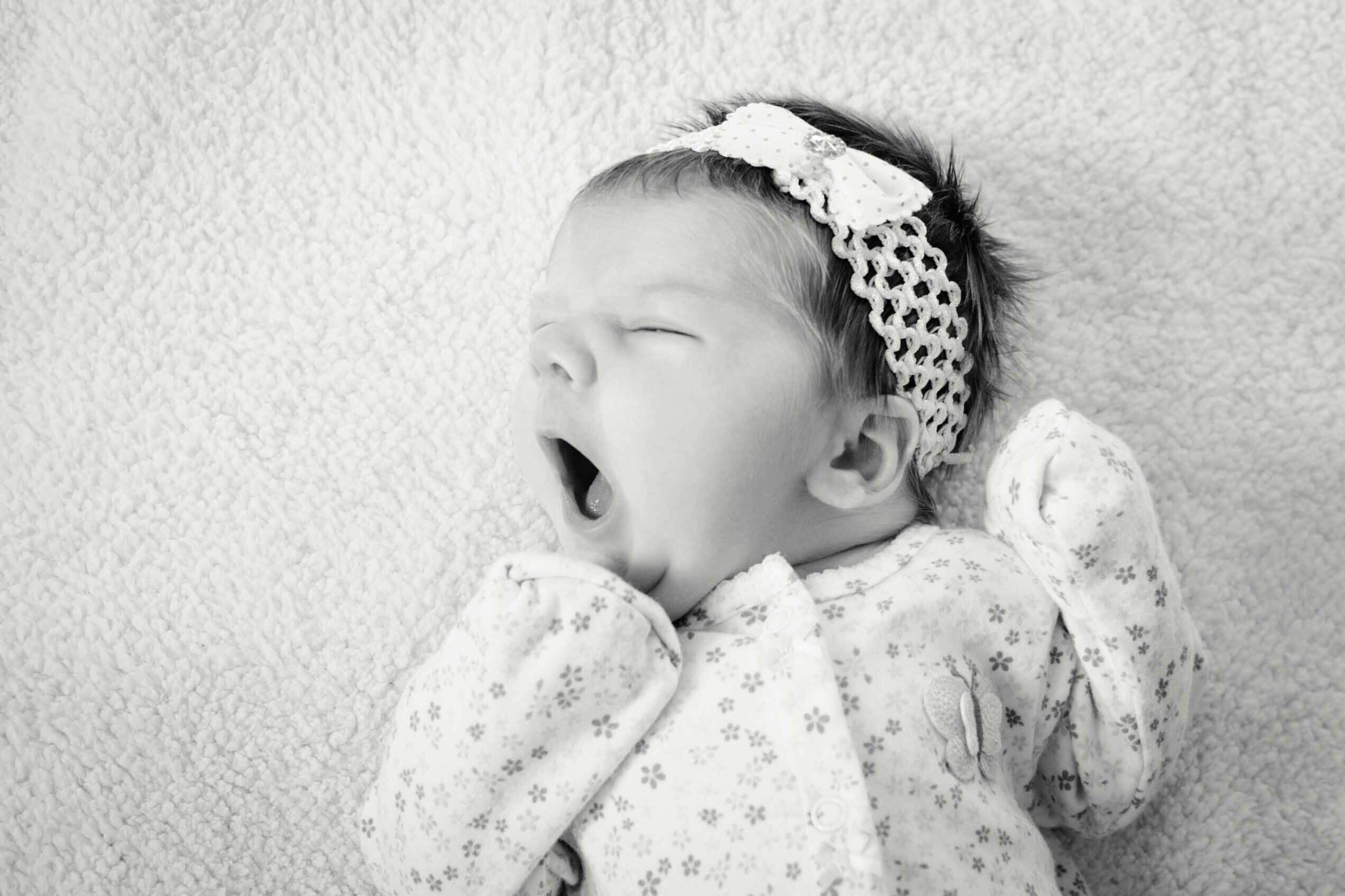 Baby yawning
